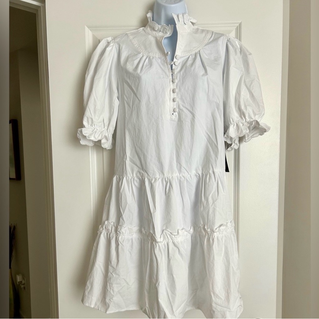 Nwt: Tuckernuck Pomander Place Selena White Tiered Ruffle Dress